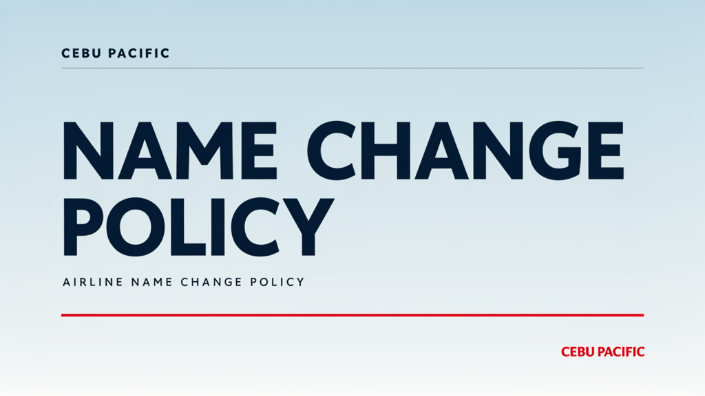 Cebu Pacific Name Change Policy